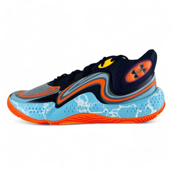 Under Armour Spawn 6 Mid E24 Navy Sky Blue Men\'s Basketball Shoes 3028336-400 main image 9